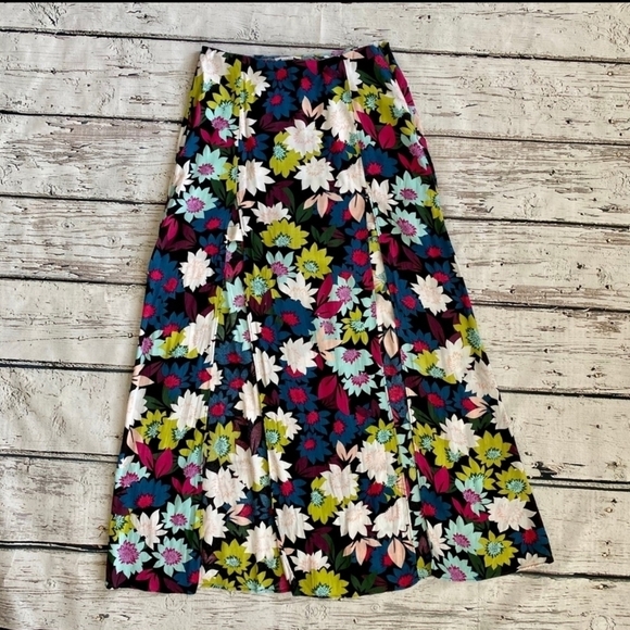 Guess Floral Double Slit Maxi Kloey Skirt Size 2 - Picture 3 of 12
